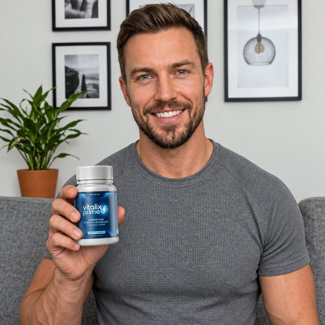 Vitalix Prime bottle shown as part of a daily routine
